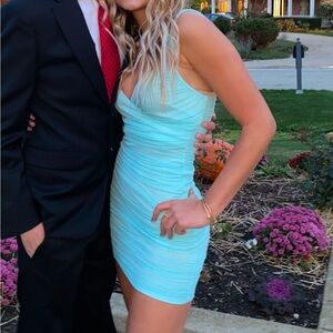 Blue Lucy In The Sky Mini Dress